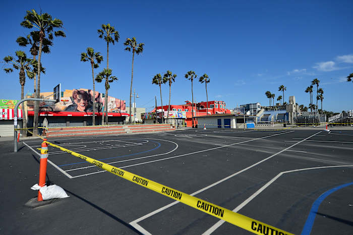 Basketball courts along the Venice Beach Boardwalk